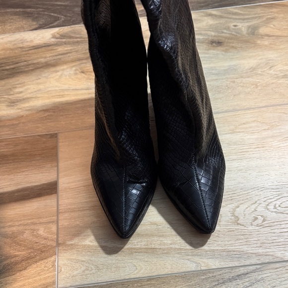 Schutz Croco-Embossed Leather Knee-High Boots | Size 8.5 - Picture 3 of 10